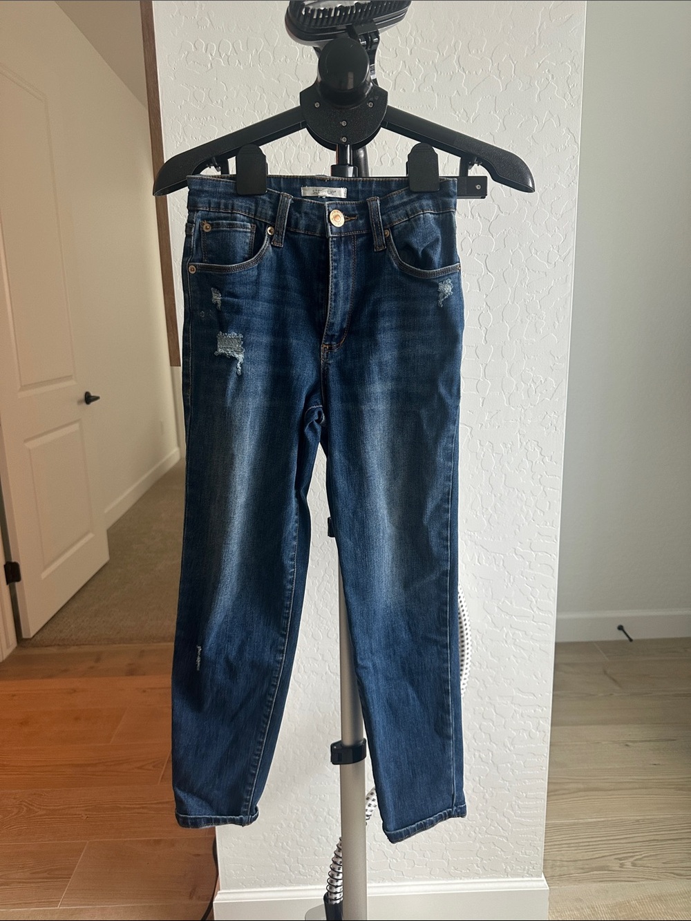 STS Blue Slim Straight Dark Blue Distressed Jeans